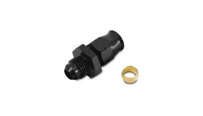 16455 – VIBRANT Tube End Fitting, -6AN Male to 5/16 Inch Tube Straight Anodized Black Aluminum Single